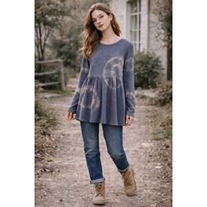 Evy's Tree Top S The Francesca Tunic Baby Doll Tie Dye Fairy Grunge Blue Purple